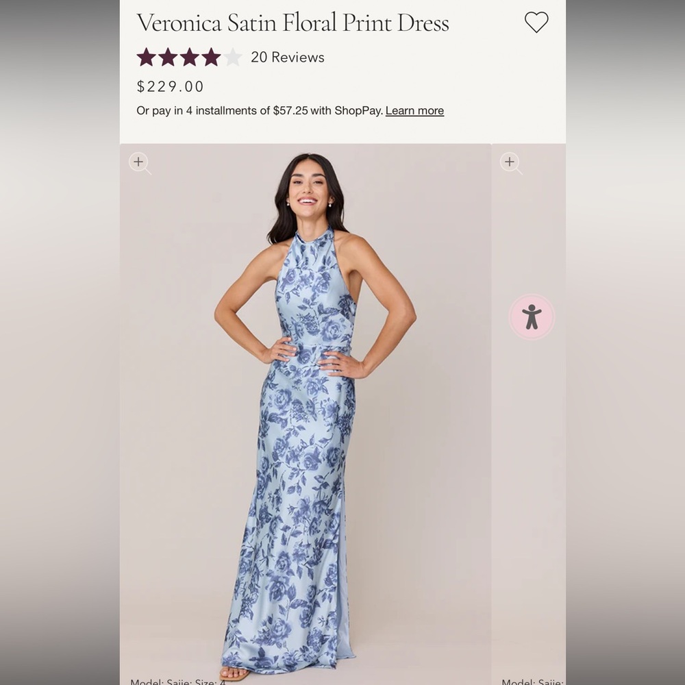 Light Blue Floral Halter Slip Dress